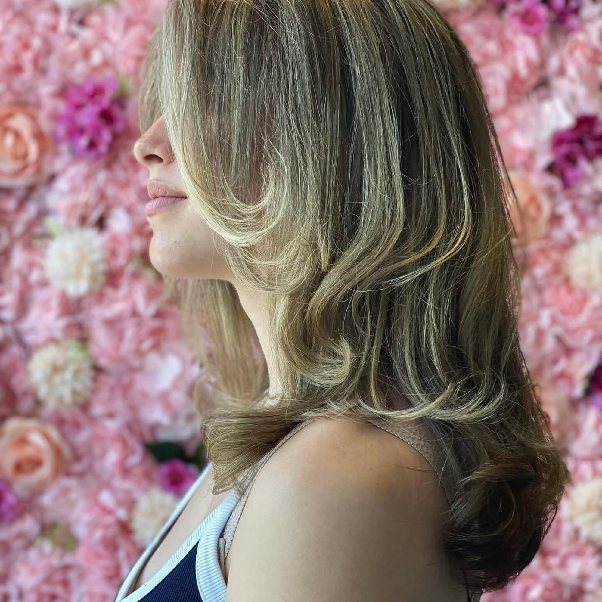 Signature blonde colour and layered cut by Vaffi Hair Salon, Toronto